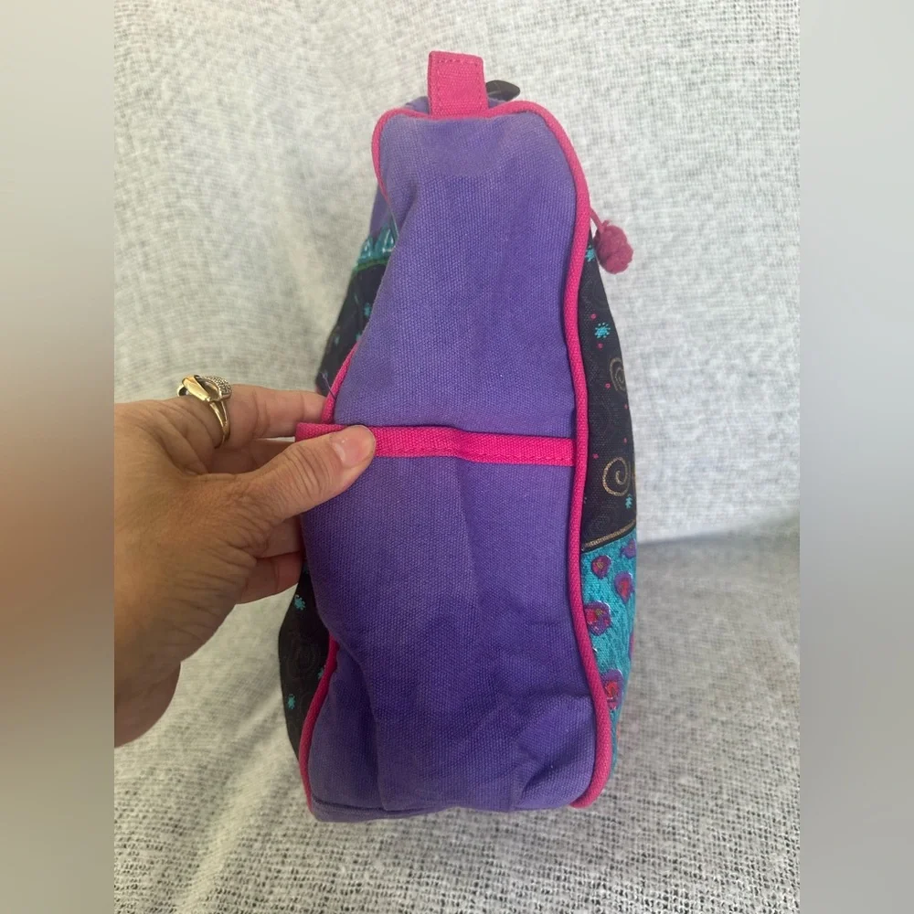 Laurel Burch Purple and Multicolor Artistic Laptop Bag